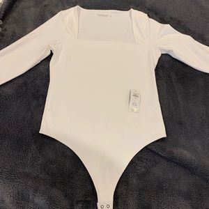 A&F Double Layered Seamless Fabric Squareneck Bodysuit